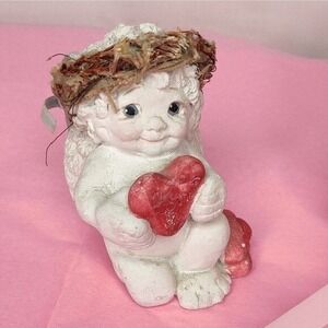 Dreamsicle By Kirsten White Cherub Angel on Bended Knee  Heart Pink Chariot